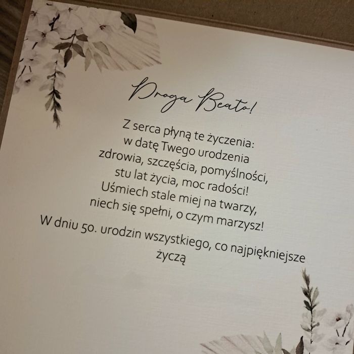 Kartka na urodziny boho, personalizowana