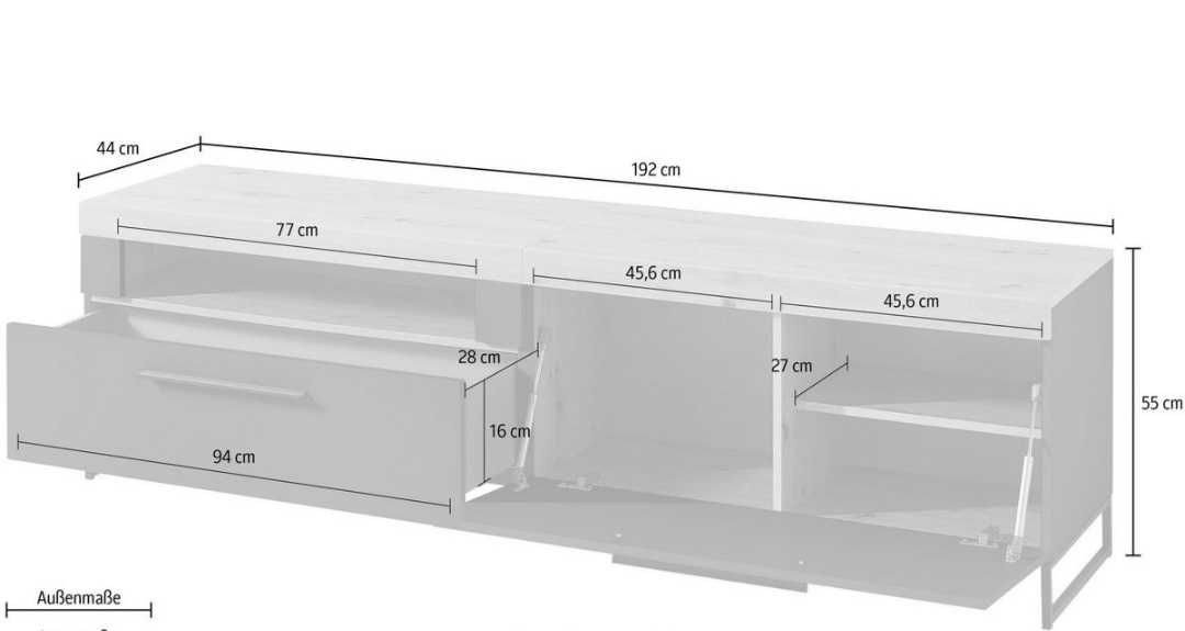 szafka pod telewizor loft two 192 cm