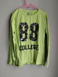 Zielona bluzka , długi rękaw dla dziewczynki 152