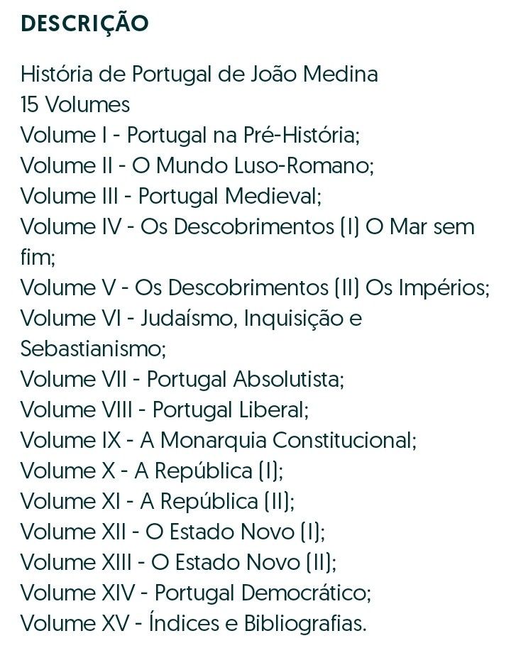 História de Portugal em 15 livros Prof. Dr. João Medina
