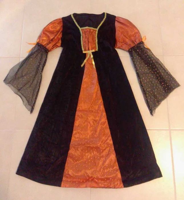 Fato Halloween bruxinha 7 - 10 anos