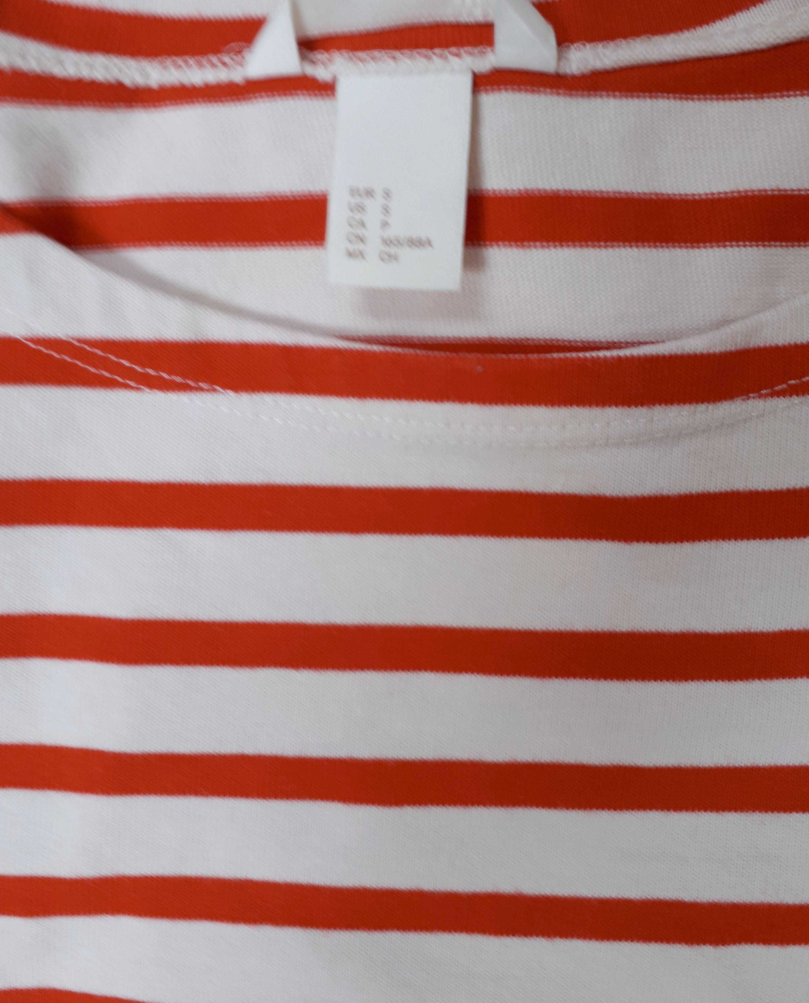jak NOWA 1xubrana dżersejowa sukienka H&M czerwone paski rozm L