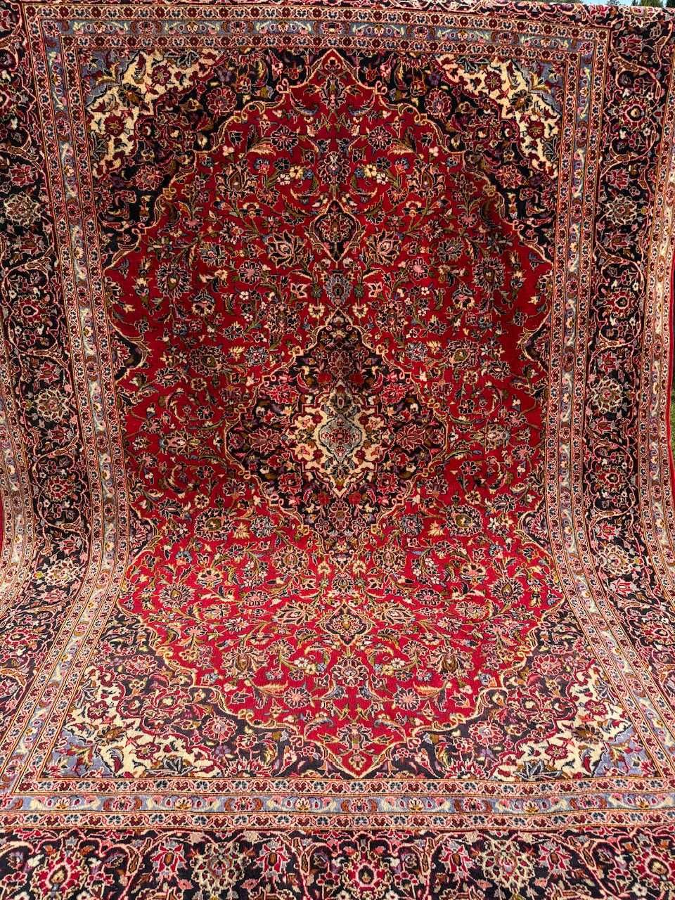 Kaszmirowy r.tkany dywan perski Keschan 390x290 galeria 29 tys