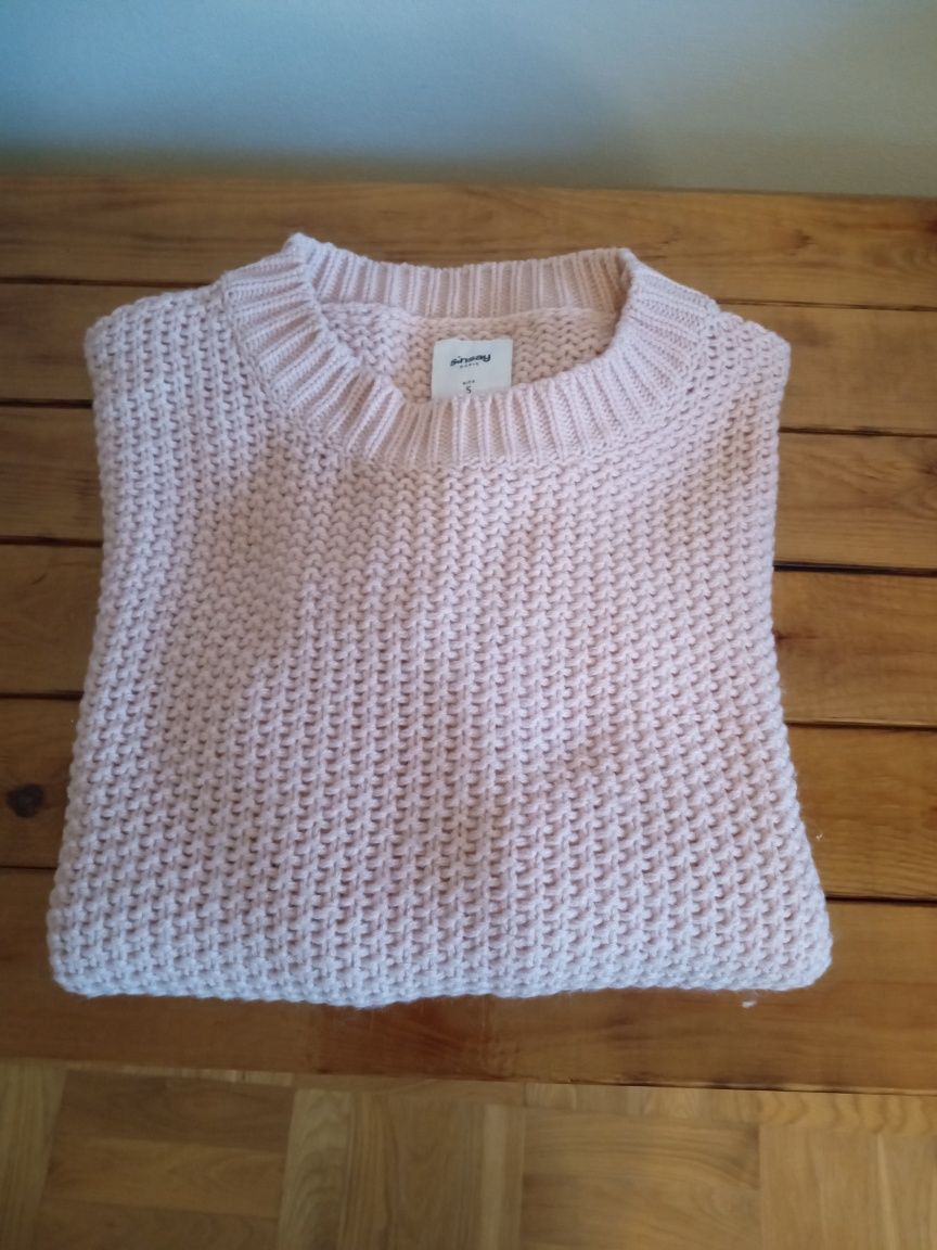 Sweter - pudrowy róż rozmiar S