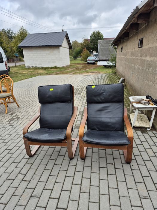 Fotel ze skórzanym siedziskiem