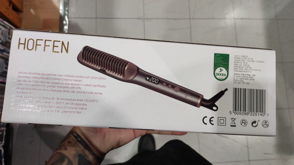 Escova de cabelo alisadora e modelador da hoffen