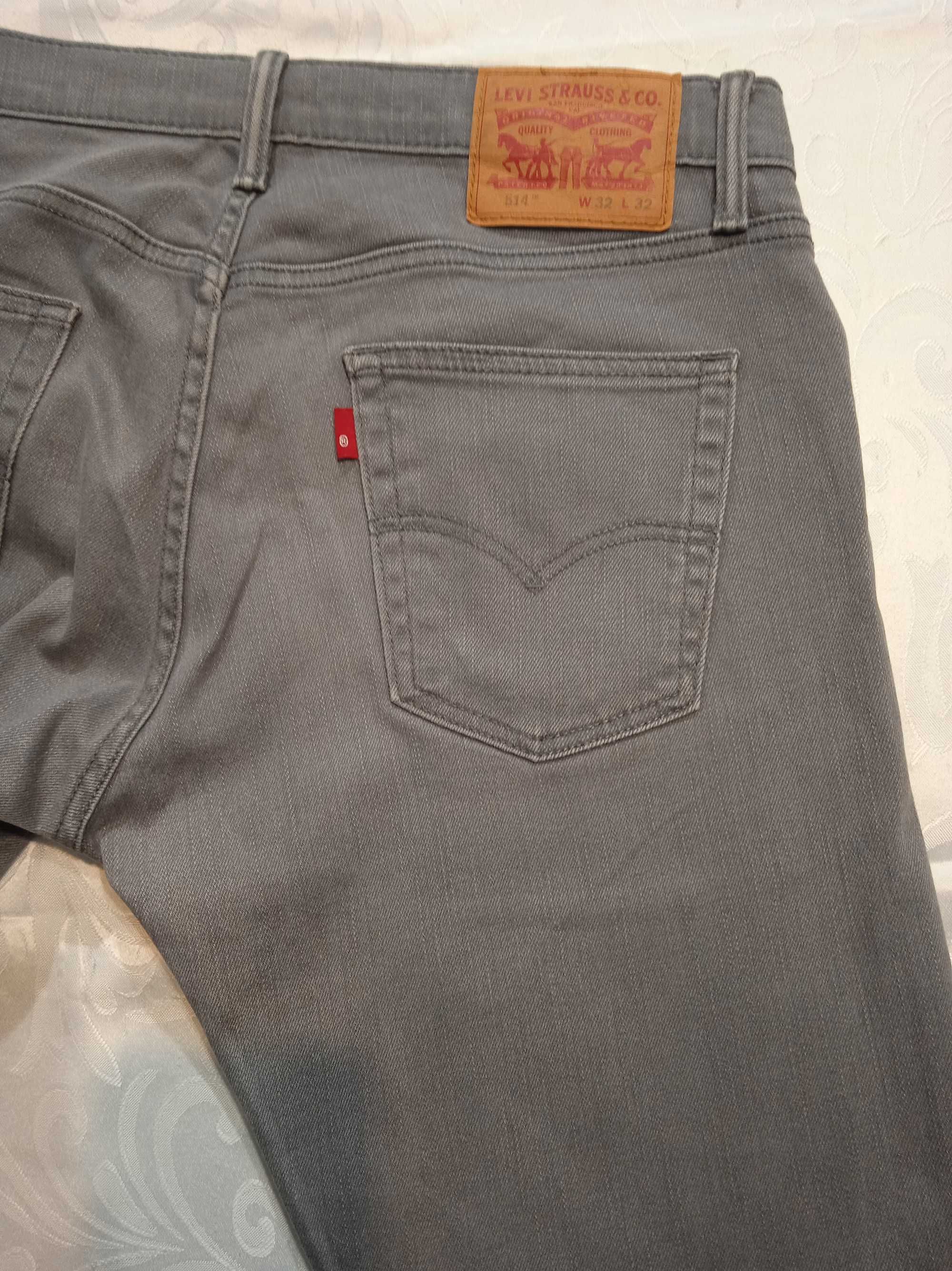 Levis 514 Straight Nowe szare spodnie jeansy W32 L32