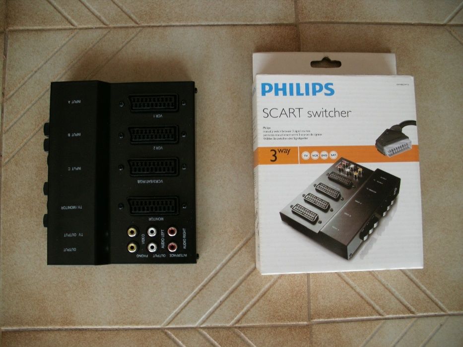 Caixa de ligações Scart + cabo scart de Audio LR