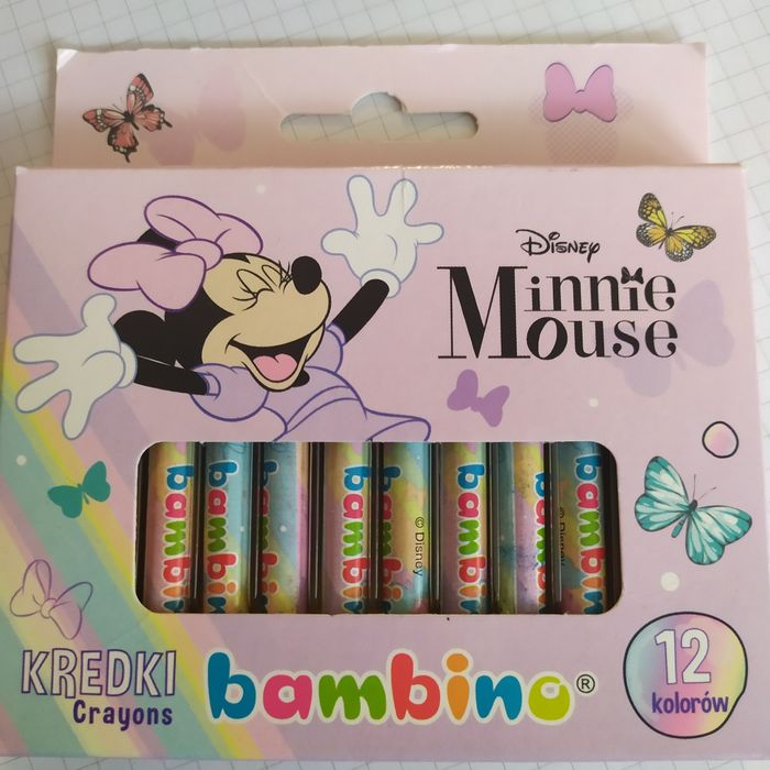 Kredki Minnie Mouse Disney bambino Crayons - grafionowe 12 kolorów