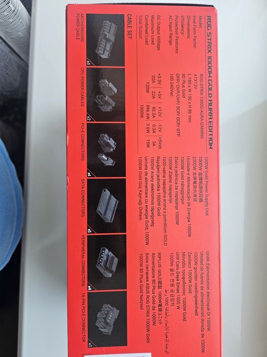 Блок живлення Asus ROG Strix PCIE5 1000W Aura Edition 90YE00P1-B0NA00