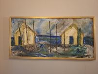 Obraz olejny z ramą 73x36 pejzaż nadmorski