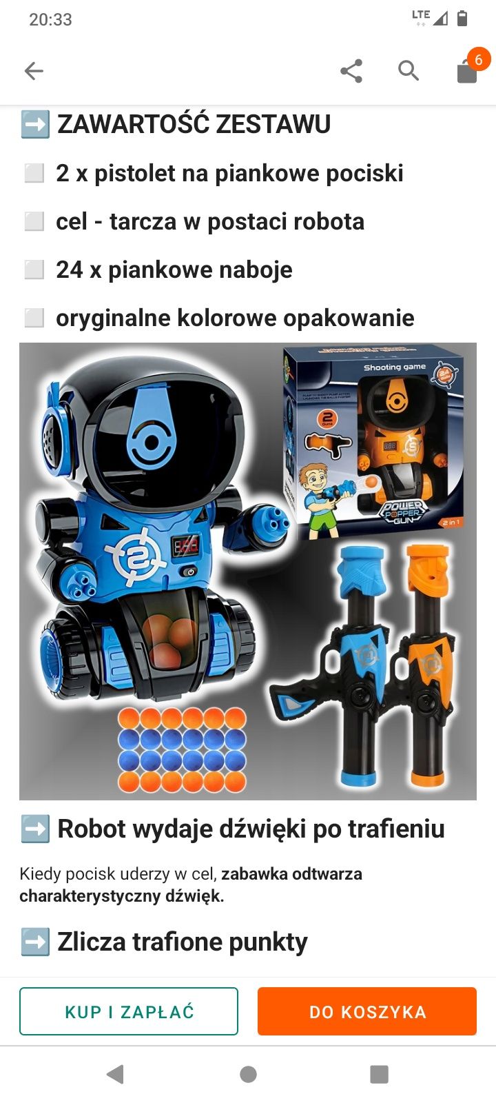 Gra zręcznościowa robót strzelanie do celu jak nowy