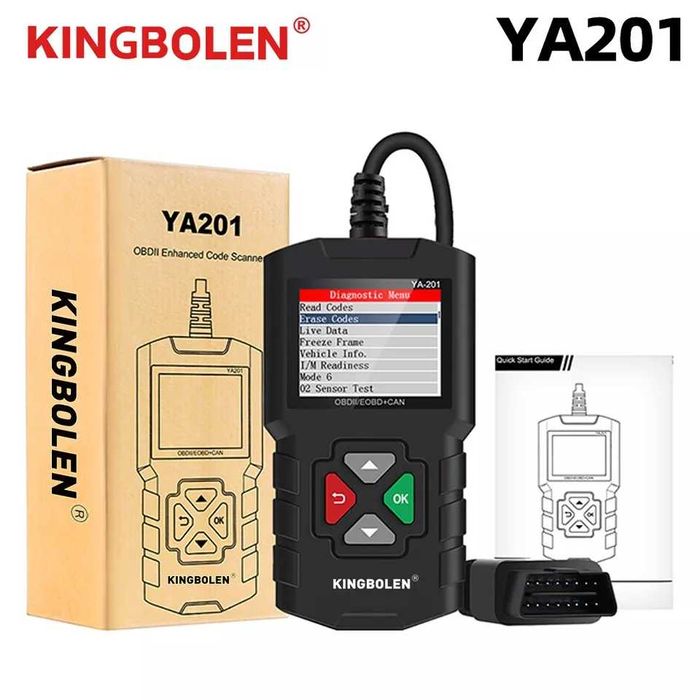 Діагностичний Сканер/Тестер Помилок OBD2/EOBD+CAN KINGBOLEN YA-201 США
