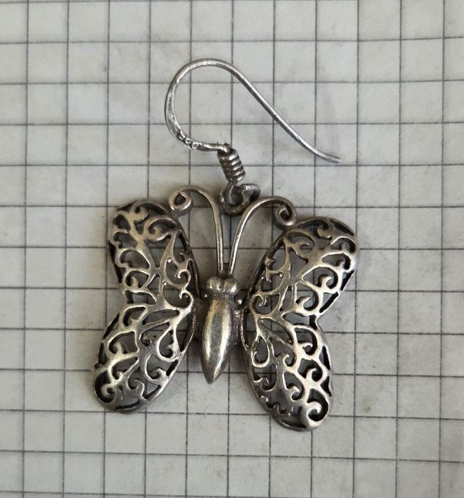 Сережка серебряная "Бабочка"