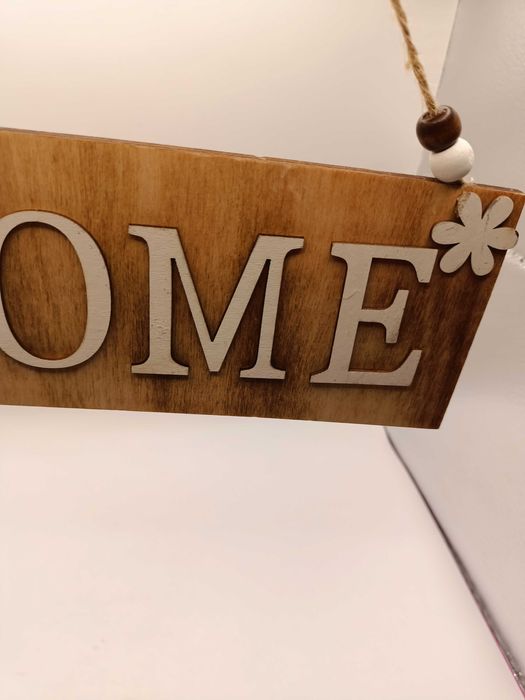 Zawieszka dekoracja HOME z ptakiem sklejka