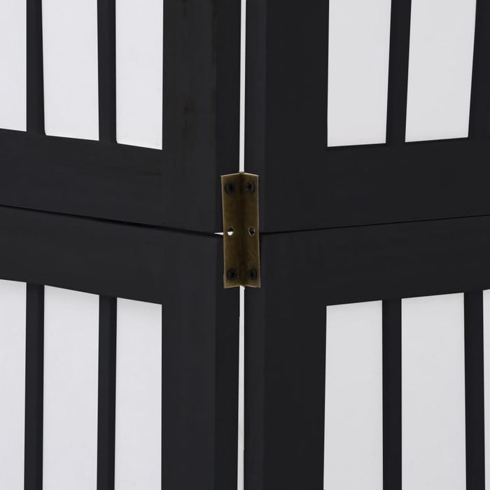 Vidaxl Parawan Pokojowy, 3-Panelowy, Czarny, Lite Drewno Paulowni