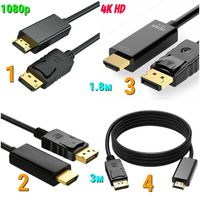 Кабель Display Port - HDMI, DP на HDMI, 1.8м, 3м, 1080p 4К, DP to HDMI