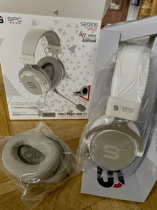 Słuchawki + Klawiatura Gamingowa SPC GEAR BIAŁE