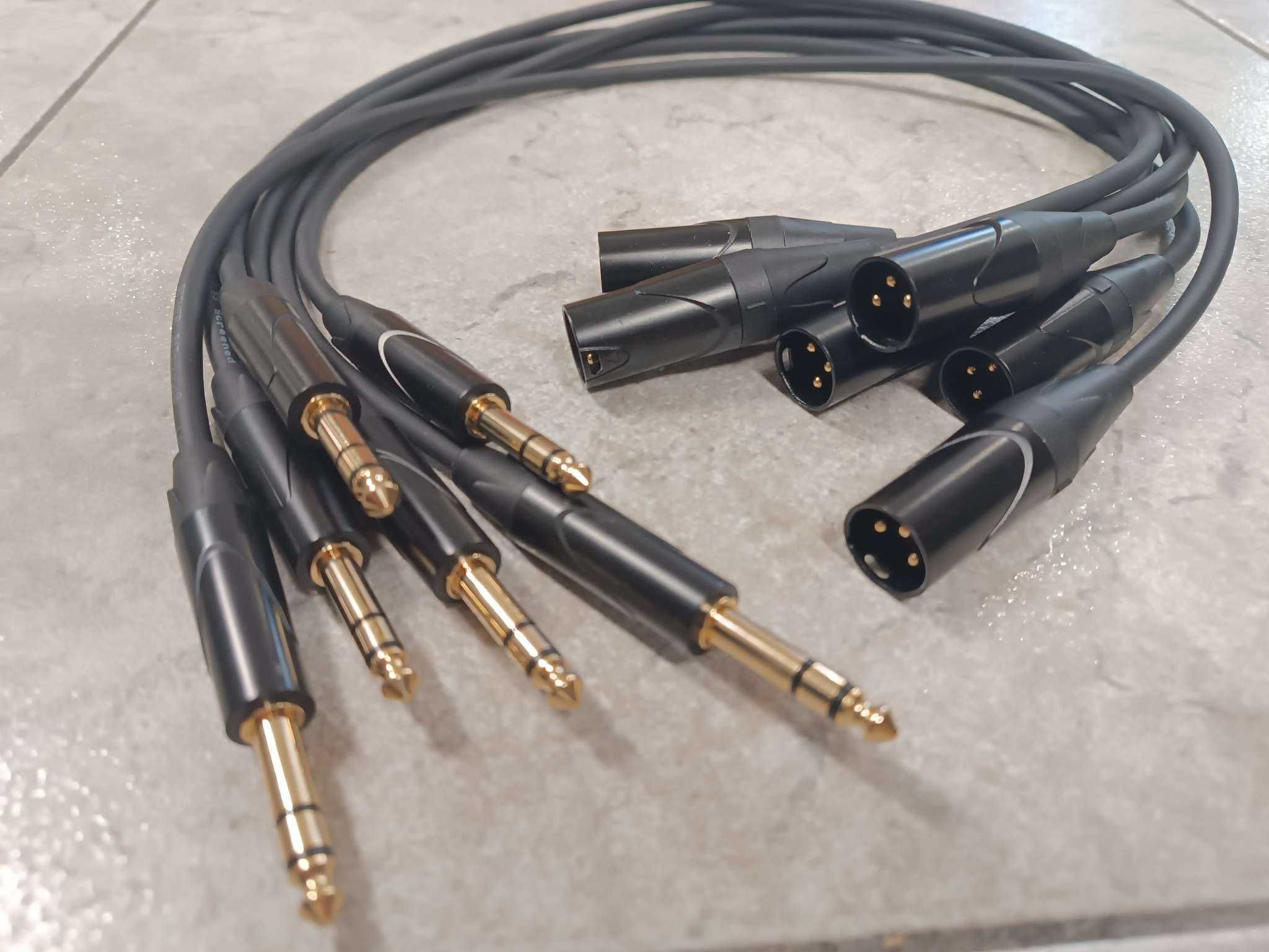 Adapter JACK 6,3 TRS Stereo > XLR 3P Męski przewód XLR JACK 0,5m 6szt