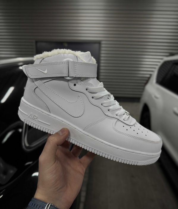 ХУТРО! Зимові Nike Air Force 1 White 36 37 38 41 42 43 44 45 46 найк