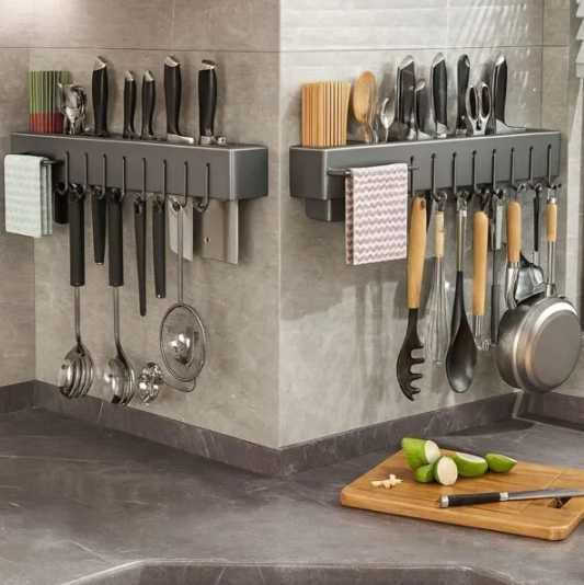 Кухонний тримач настінний 40 см для приладів і рушників полиця SKLM-5