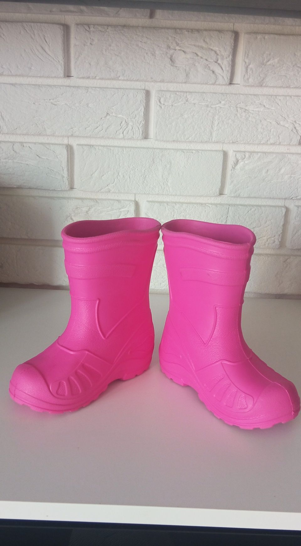 Kalosze Demar 25 piankowe lekkie różowe neon wodoodporne wiosenne buty