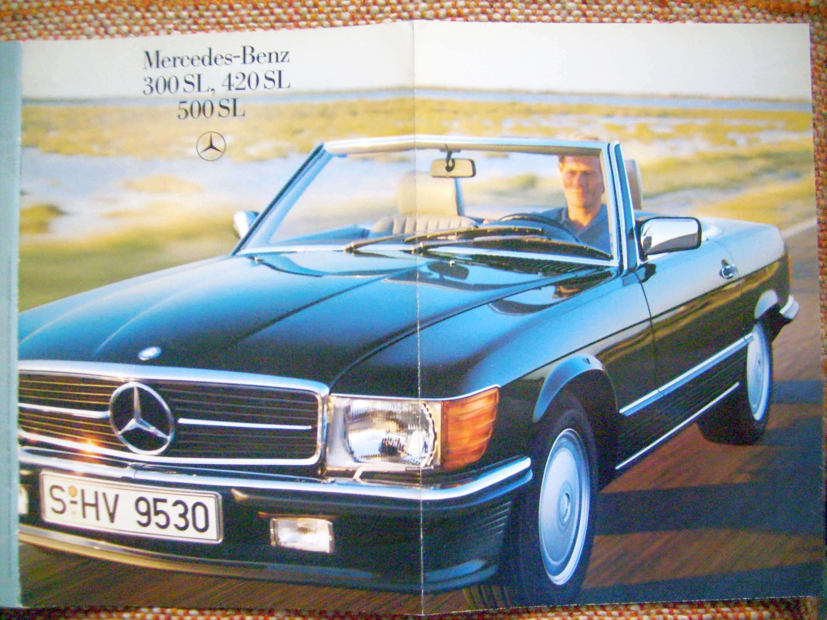 Mercedes - Benz SL R107 (SL 300/420/500) / 1986 * prospekt 34 strony