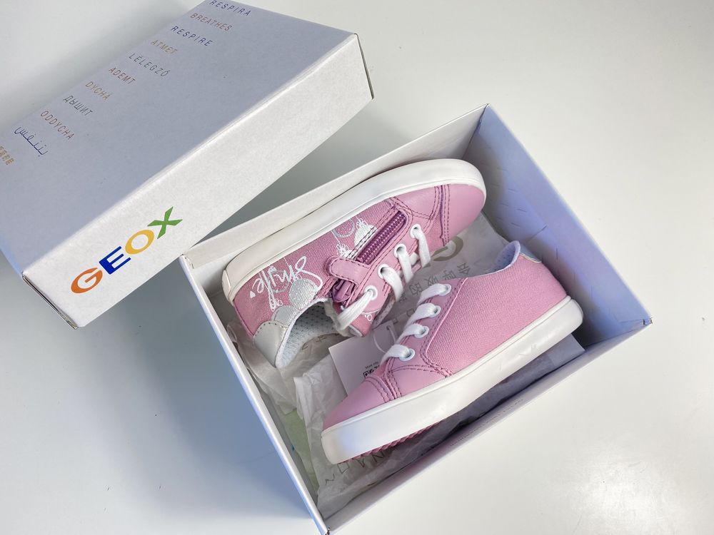 Sneakersy GEOX dziecięce różowe buty półbuty sznurowane r.25