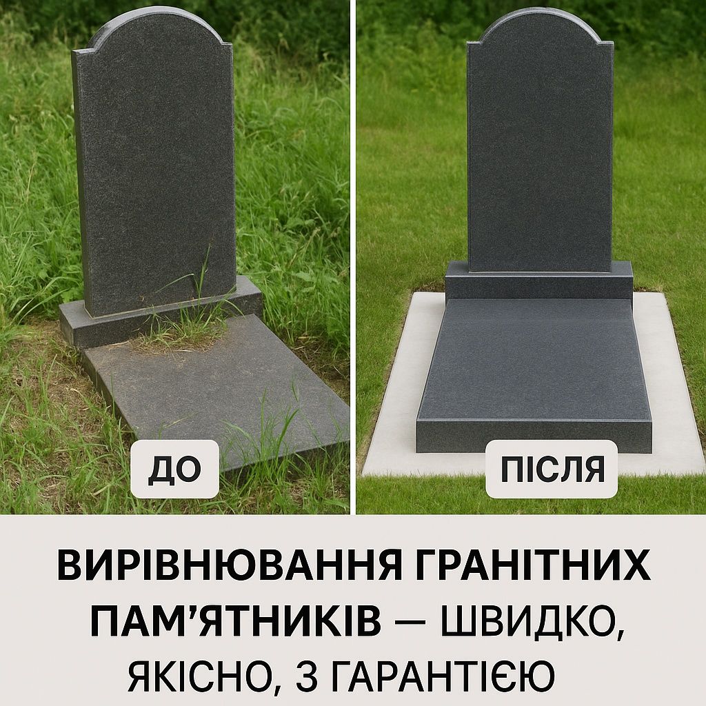 Реставрація, вирівнювання, встановлення надмогильних пам'ятників
