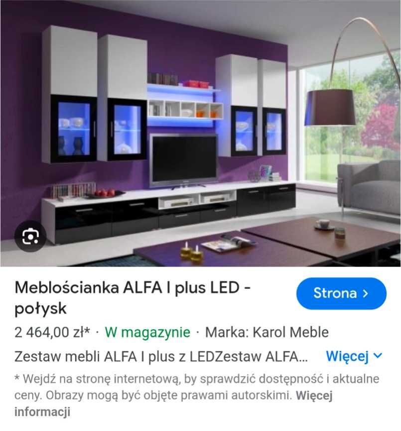 Komplet mebli do salonu szafki RTV