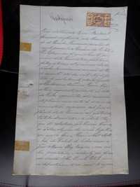 Documento Manuscrito  'Certificado' Selado , ano 1874