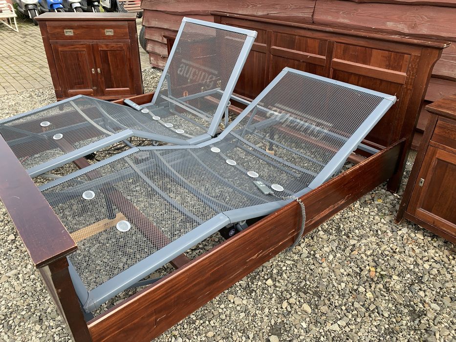 łóżko kolonialne 180/200 stelaż elektr. Komoda, szafki nocne