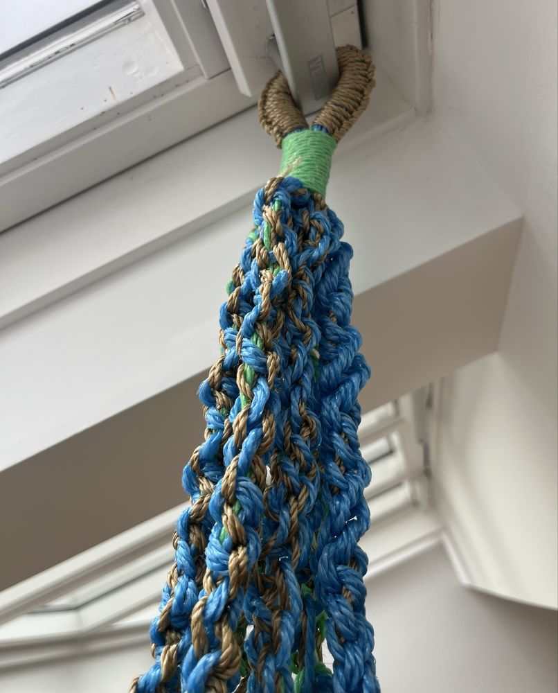 Rede Suspensa em Crochet Macramé Artesanal para Suporte de Vaso NOVA