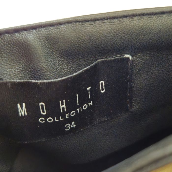 MOHITO przepiękna skórzana czarna sukienka 34 XS pasek wyszczuplająca