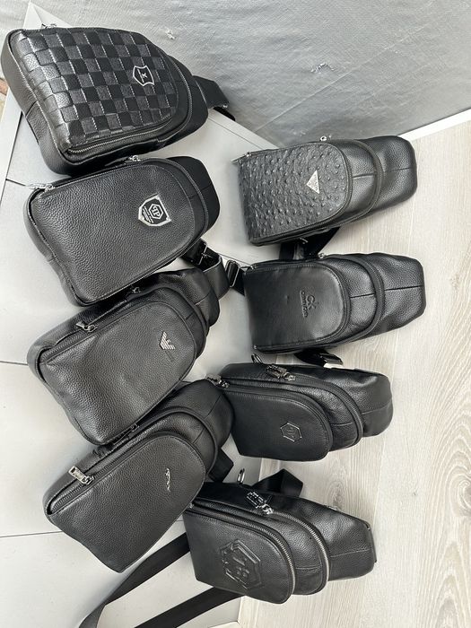 Слинг мужской сумка нагрудная кожаная бананка кожаная сумка мужская PP