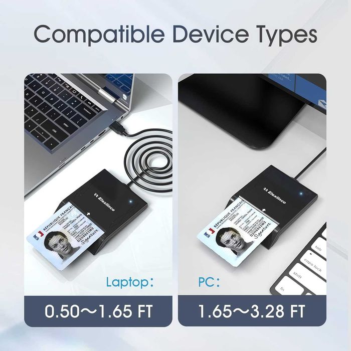 Czytnik kart inteligentnych Elexlinco Contact USB identyfikacja ludzi