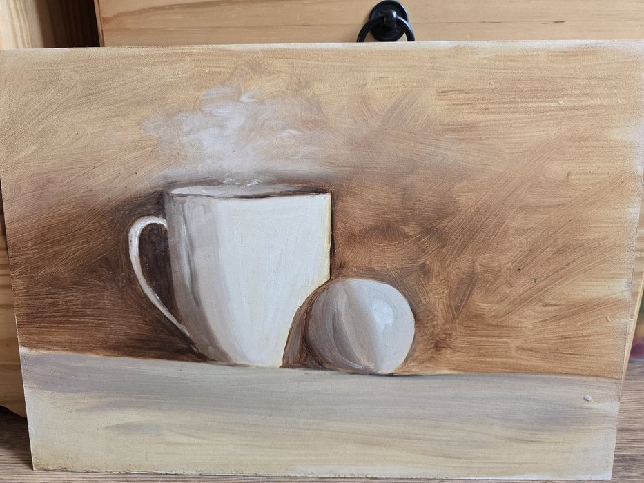 Obraz olejny monochromatyczny, kawa