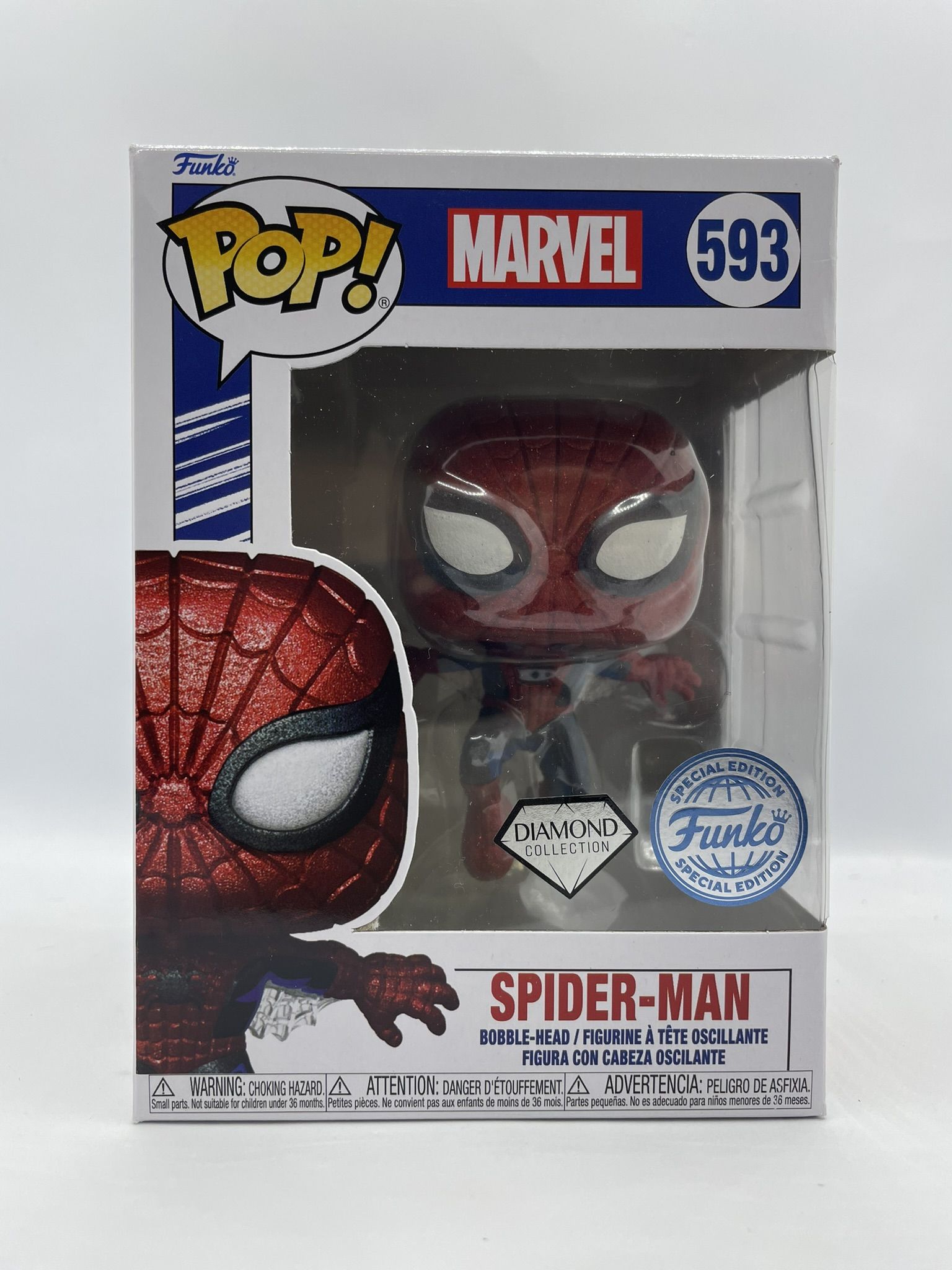 Funko Pop Marvel 593 Spider-man diamond blue #3