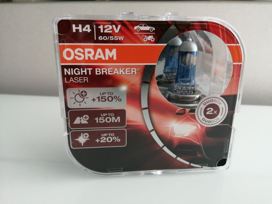 Lâmpadas H4 OSRAM Night Breaker LASER + 150m - Novas