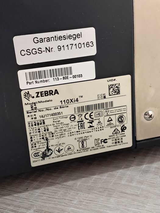 Принтер етикеток ZEBRA 110Xi4 tm (Термо-трансферний принтер)