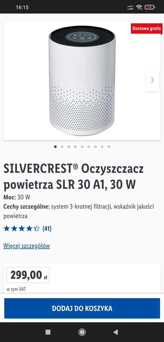 Oczyszczacz powietrza SilverCrest SLR 30 A1