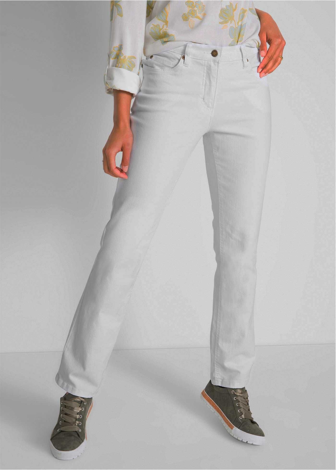 Jeans białe stretch Bawełna R-54 na niskich