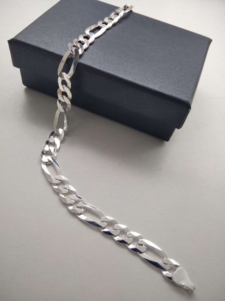 Srebrna męska bransoletka Figaro srebro 925 długość 21 cm   63