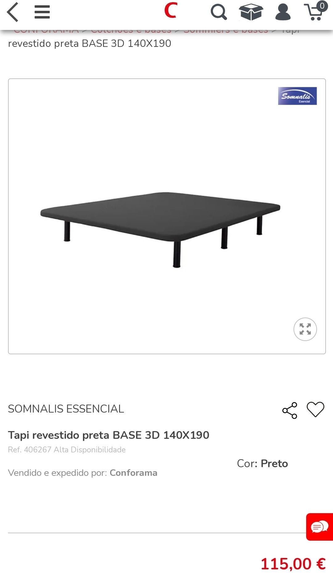 Tapi creme 140x190 c/ pés incluídos - Conforama - nova