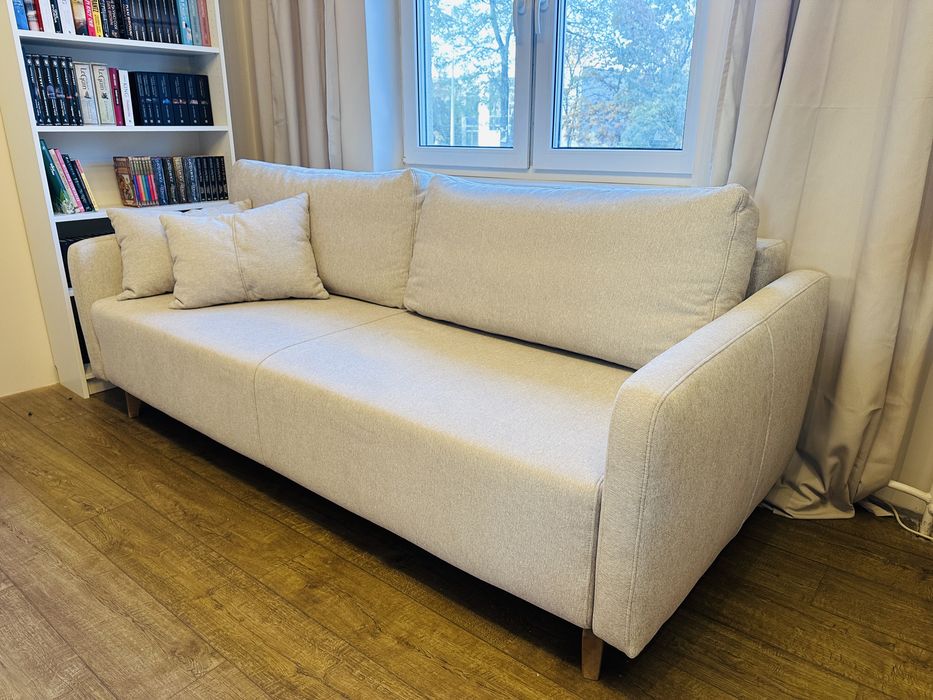 Sofa, kanapa rozkładana Adelso kremowa - jak nowa