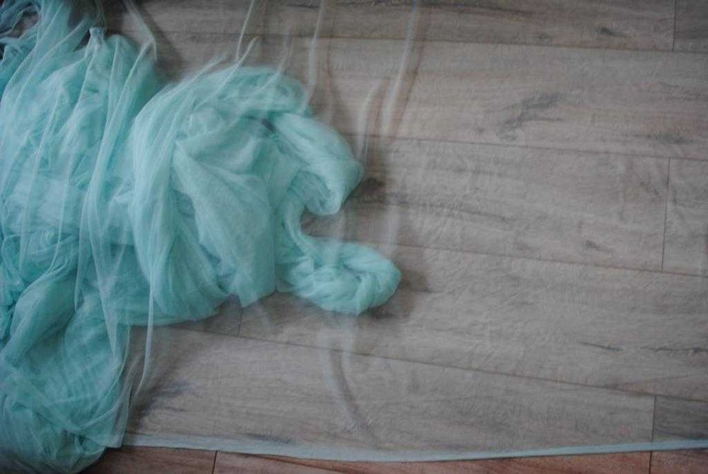 Ткань микросетка бирюза 1,45* 28 м один отрез. Тканина на тюль, сукню.