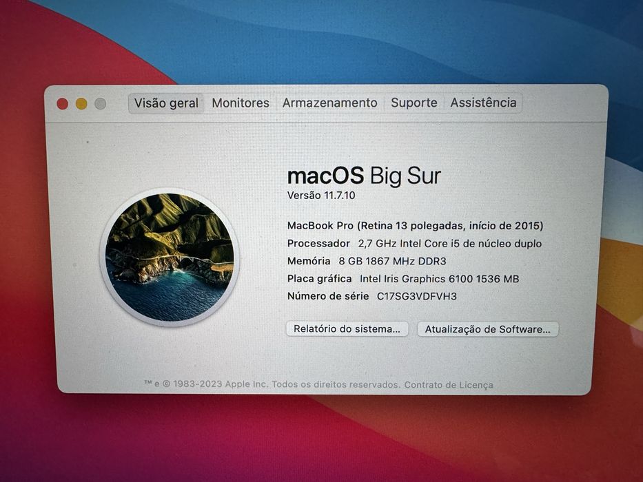 Macbook Pro 13” Retina 2015