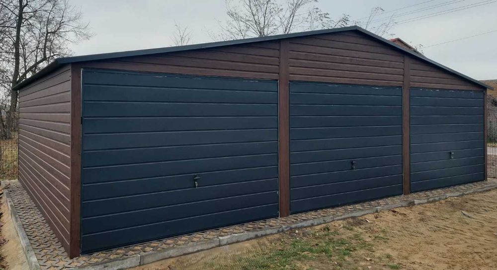 Garaż PREMIUM blaszany drewnopodobny GRAFIT 6x5 6x6 6x7 7x6 Producent