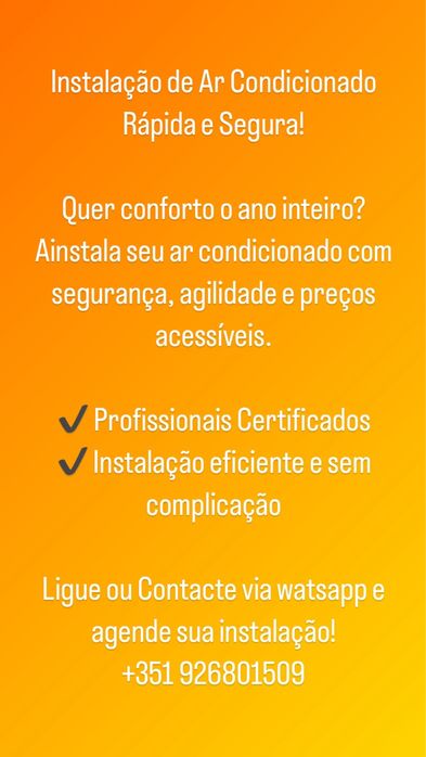 Instalacão de ar condicionados