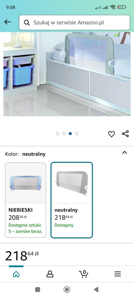 Barierka na łóżko lindam dla niemowląt